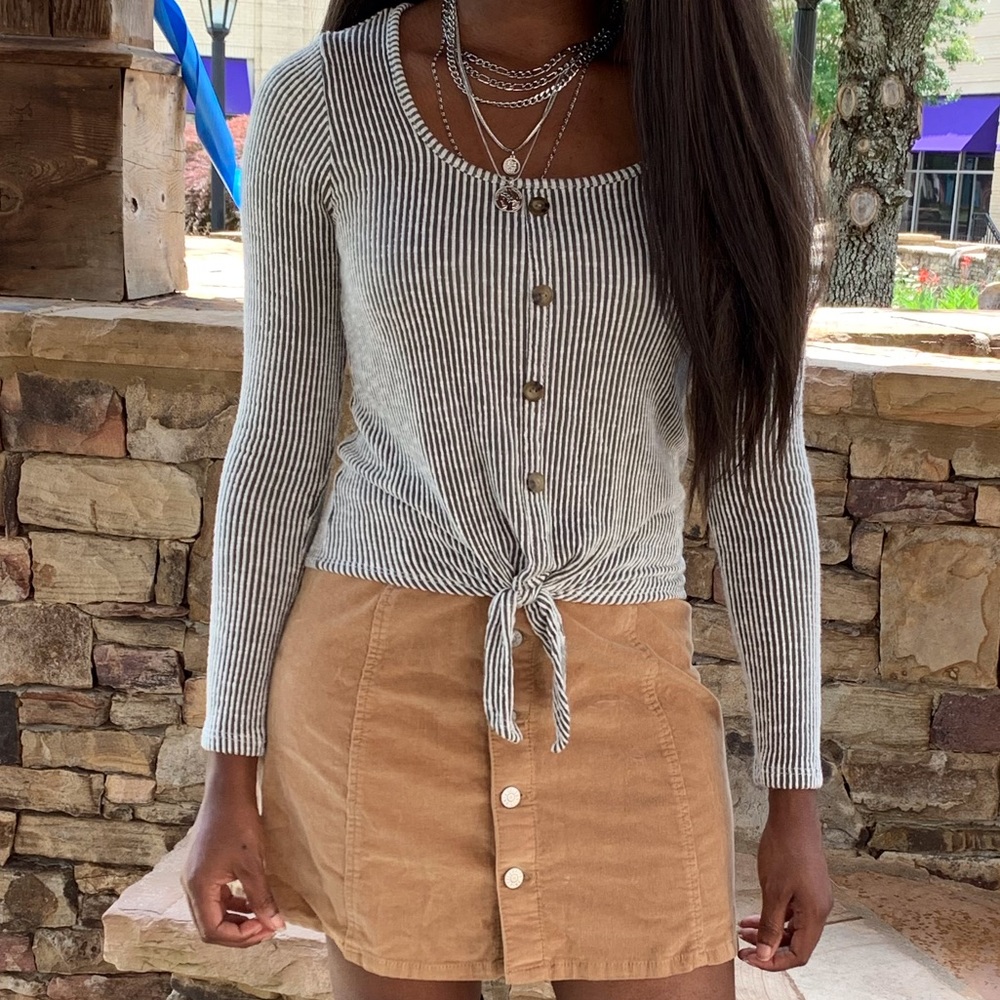 Green Strip Crop Top